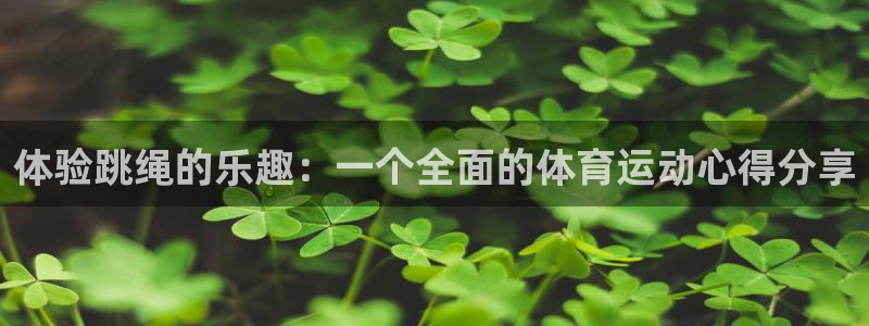 球王会体育：体验跳绳的乐趣：一个全面的体育运动心得分享